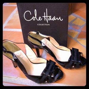 Cole Haan Tivona Air.Sling Black Patent - Like New